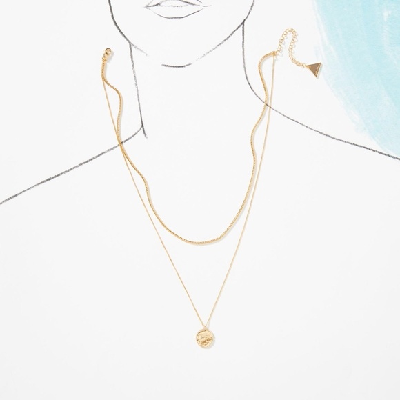 NWT Anthropologie Serafina Layered Coin Necklace - Picture 3 of 3